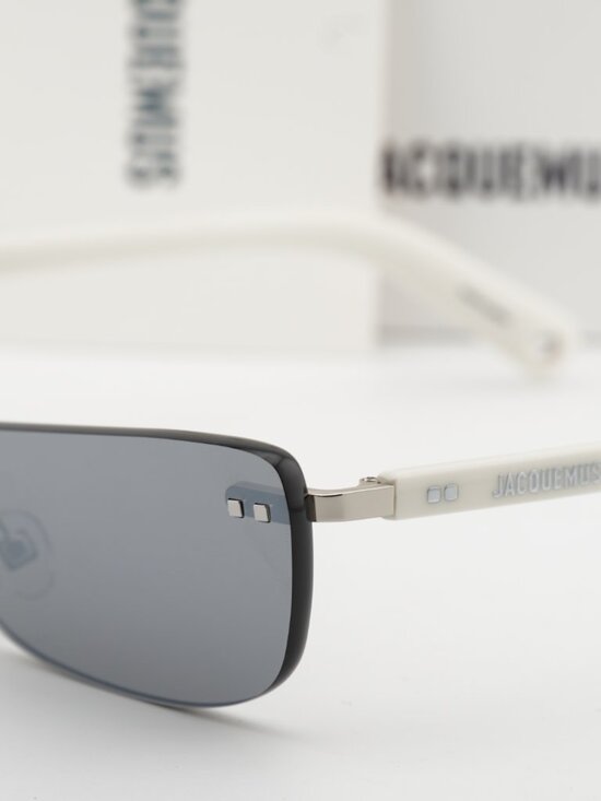 Jacquemus MIRADA JAC/69 C3 Shield Sunglasses - White\\Silver Mirror main image 6